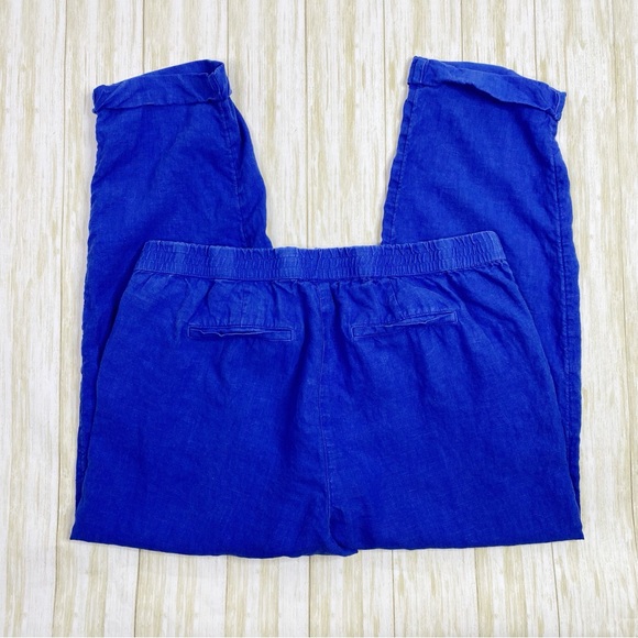 J. Jill Love Linen Royal Blue Linen Pull On Pants - Picture 6 of 6